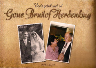 Die gedenkkaartjie wat uitgegee is met Herman en Ena Henning se goue Bruilof fees